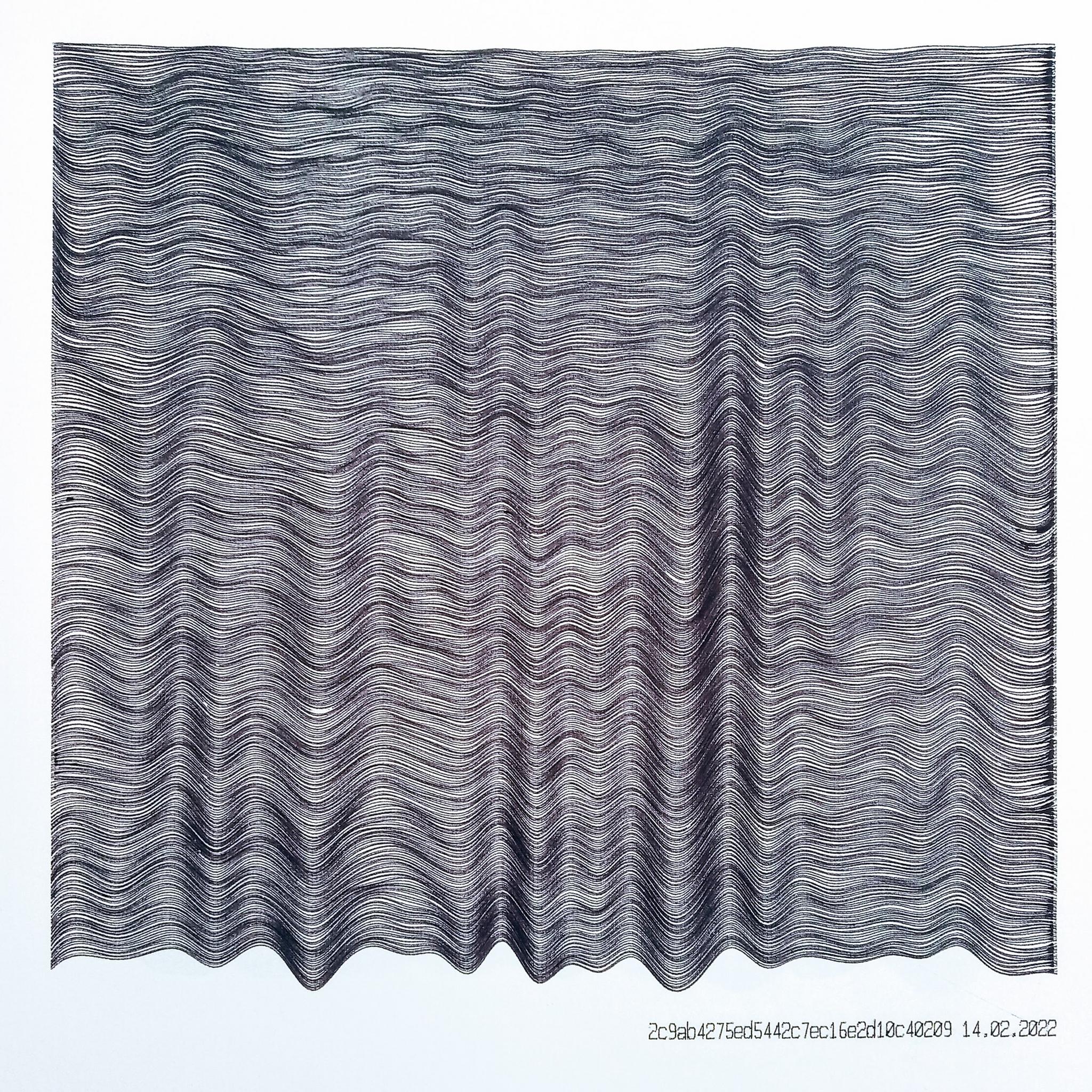 Lines, and more lines, BIC Ballpoint pen on paper, 30x30cm (2022)